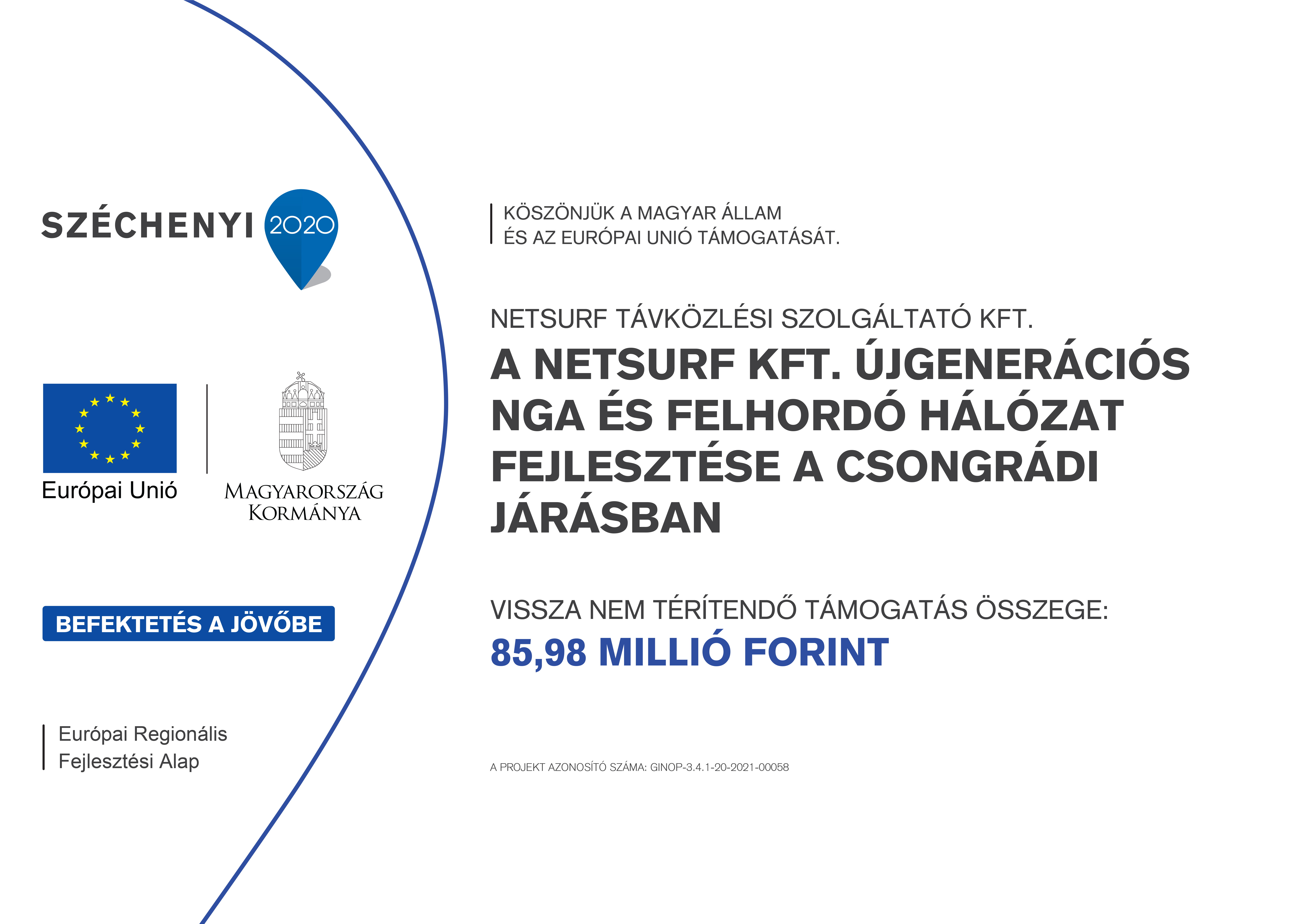 A Netsurf Kft. újgenerációs NGA hálózat fejlesztése a Csongrádi járásban